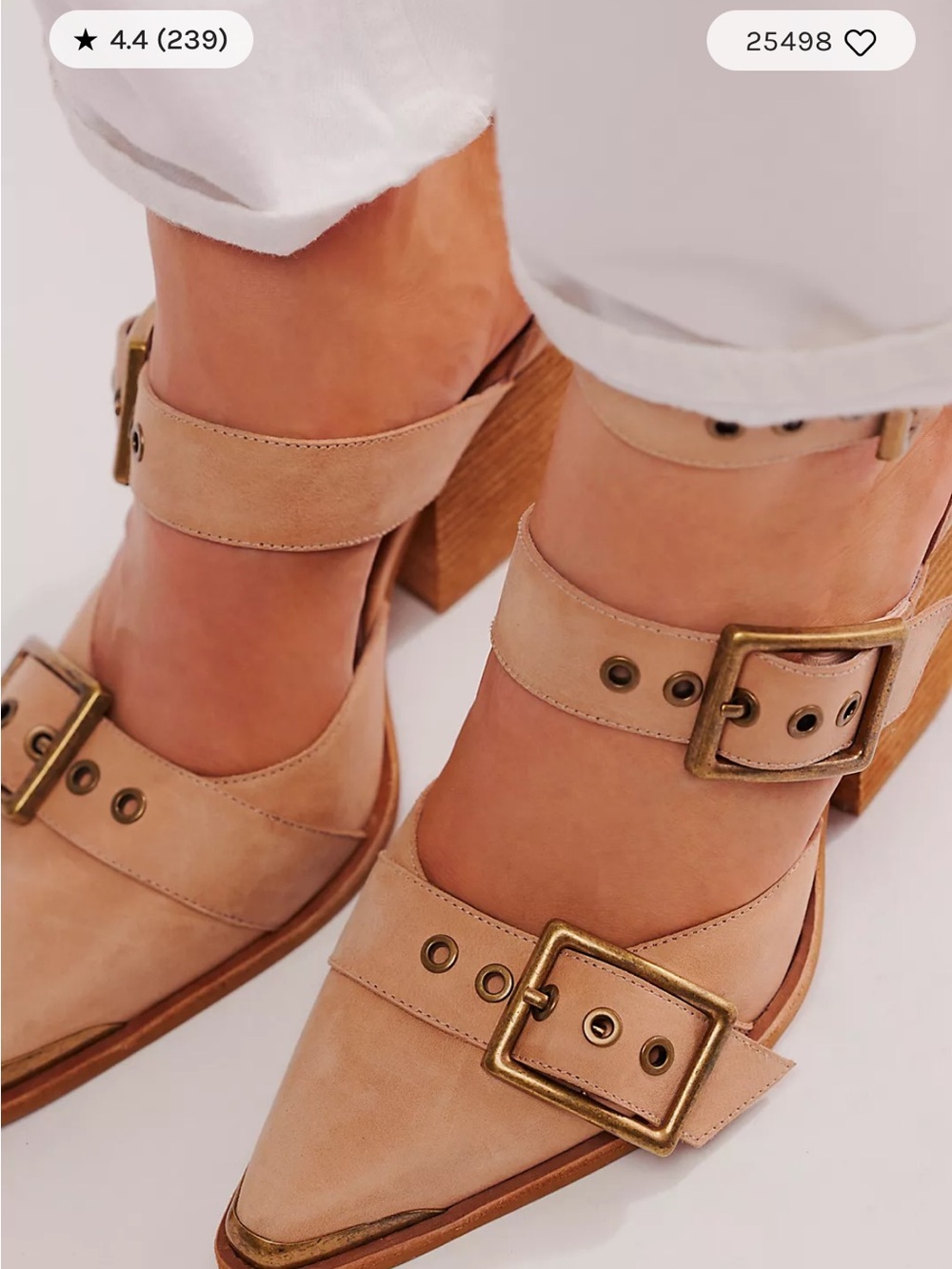 Jeffrey Campbell Tan Suede Block Heel Sandals with Antiqued Buckles